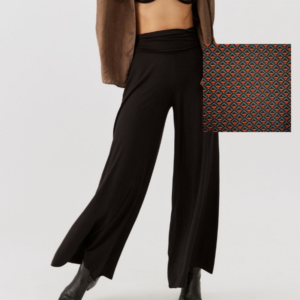 New, Urban Outfitters pull on Wide Leg Pants w/Vintage retro Pattern